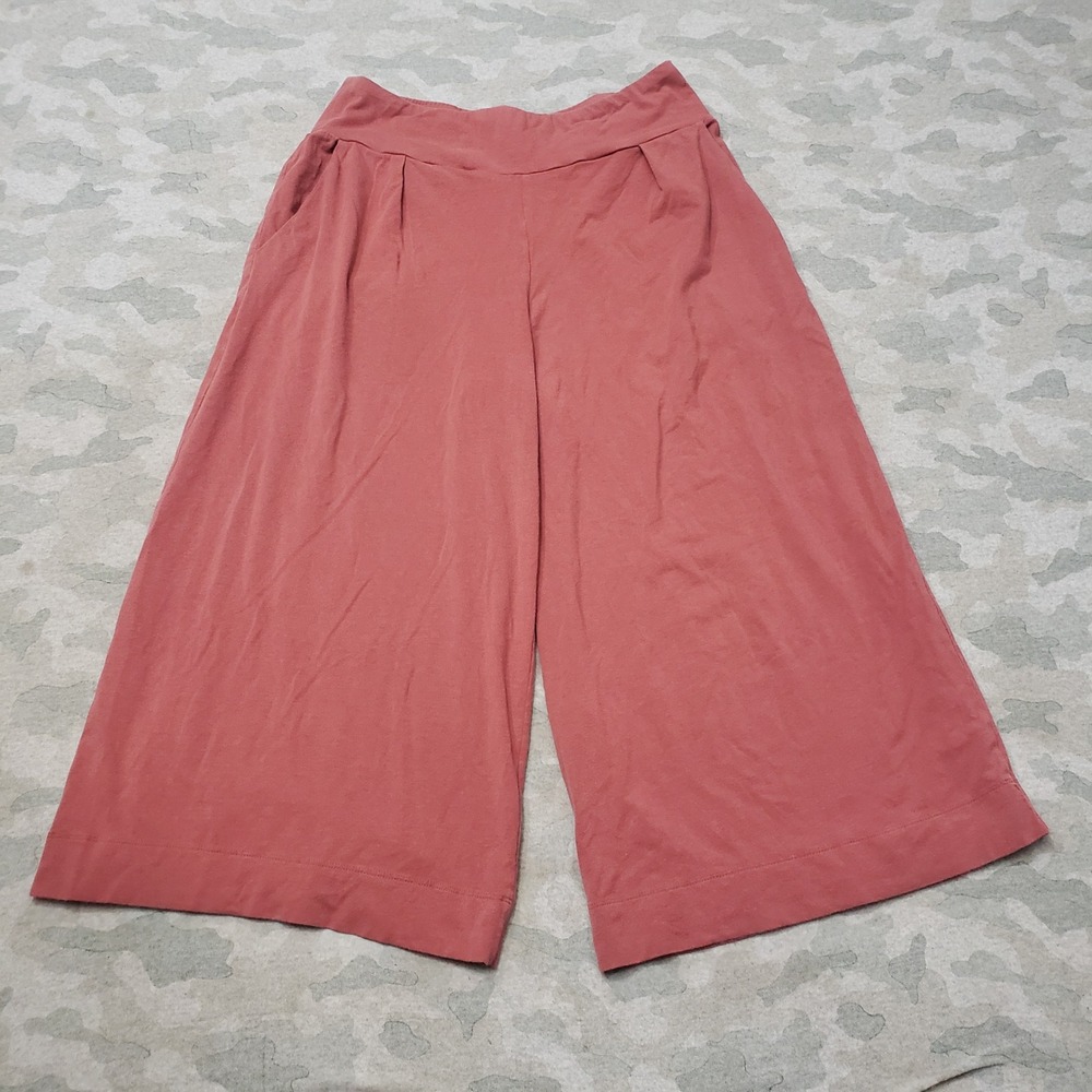 Patagonia Cropped Pants Women Large Red Wide Leg Pull On Outdoors